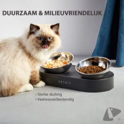 PETKIT® Fresh Nano Metal - Voerbak Kat - Ergonomisch - Verstelbare Drinkbak – RVS -Huisdierbenodigdheden Korting 1200x1200 1028
