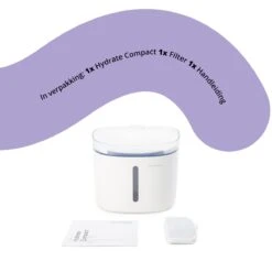 Pettadore Hydrate Compact - Drinkfontein Kat/Hond - Slimme Waterfontein Met App - 1,9L -Huisdierbenodigdheden Korting 1200x1200 1052
