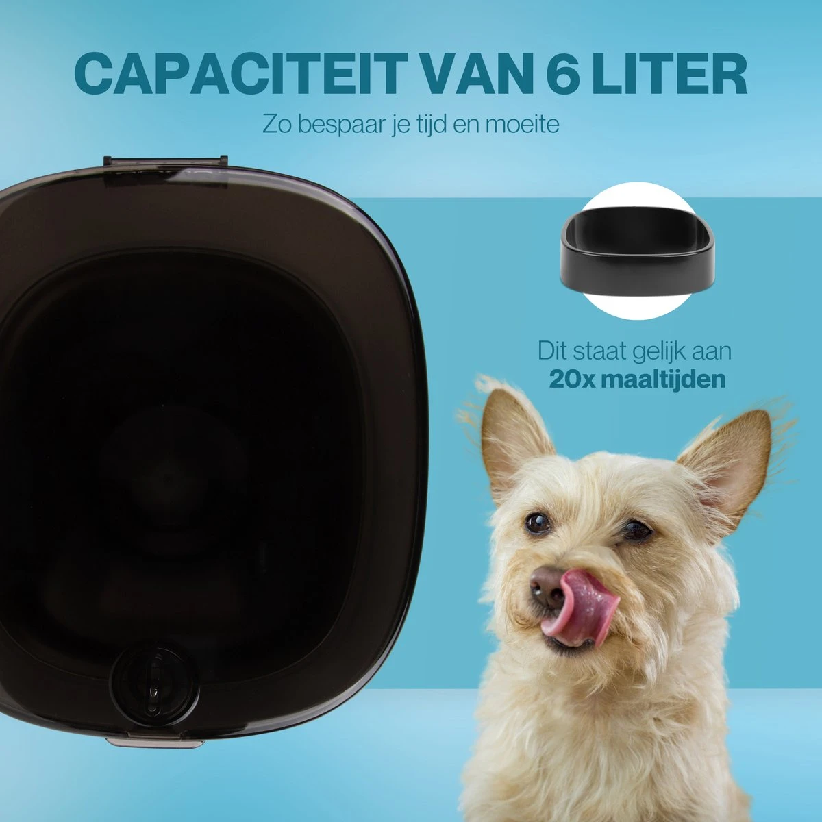 Petsy Ways Automatische Voerbak - Voor Hond & Kat - Voerdispenser - Met Wifi - Microfoon - 6 Liter 10 Petsy Ways Automatische Voerbak - Voor Hond & Kat - Voerdispenser - Met Wifi - Microfoon - 6 Liter - Image 8