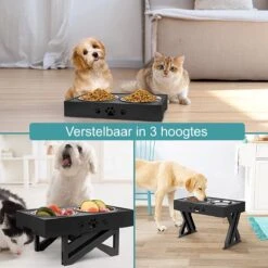 Mastersøn Dubbel En Verhoogde Hond Voerbak Met Standaard – Hondenvoerbak – Anti Schrokbak En Drinkbak - Verstelbaar - Grijs -Huisdierbenodigdheden Korting 1200x1200 1074