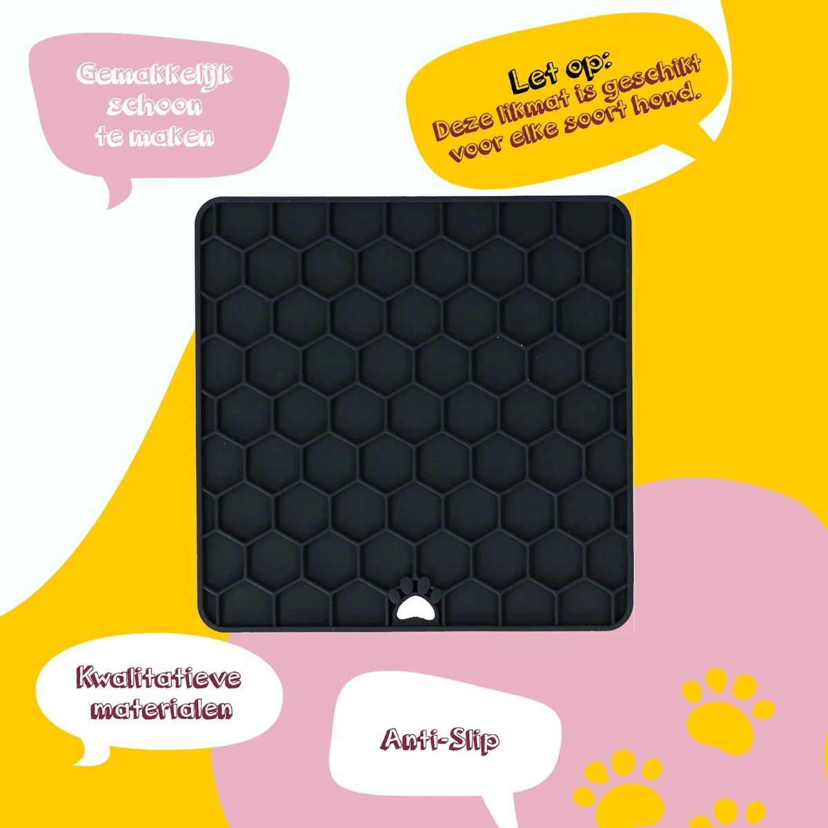 Eat Slow Live Longer Fun & Relax Lick Mat – Likmat Voor Honden – Anti-schrok Bak – Slowfeeder – Gemakkelijk Overal Te Plaatsen - Likplaat Voor Huisdieren – Uitdaging Voor Je Huisdier – Grijs - L23xB19xH1 Cm 4 Eat Slow Live Longer Fun & Relax Lick Mat – Likmat Voor Honden – Anti-schrok Bak – Slowfeeder – Gemakkelijk Overal Te Plaatsen - Likplaat Voor Huisdieren – Uitdaging Voor Je Huisdier – Grijs - L23xB19xH1 Cm - Image 2