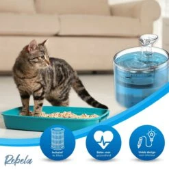 Rebela | Drinkfontein Voor Katten | Inclusief 4x Filter | < 35db | ABS Cat Water Feeder | USB Charging 1.6L Pet Drinking Fountain With Filter Pump Blue + 4pcs/pack Replacement Filter -Huisdierbenodigdheden Korting 1200x1200 1088
