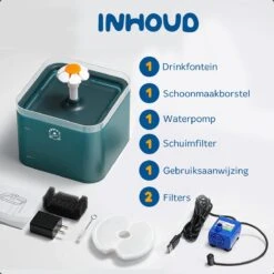 Pawwy® Drinkfontein Kat & Hond – Kattenfontein – Waterfontein Incl. 2 Filters En Schoonmaak Kit - 2 Liter - Groen 21 Pawwy® Drinkfontein Kat & Hond – Kattenfontein – Waterfontein Incl. 2 Filters En Schoonmaak Kit - 2 Liter - Groen -Huisdierbenodigdheden Korting 1200x1200 1095