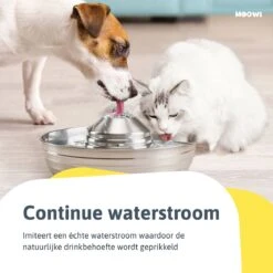 Moowi – RVS Drinkfontein Voor Kat En Hond - Fluisterstil - Incl. 3 Filters - Vaatwasserbestendig - Drinkbak Hond - USB Stekker -Huisdierbenodigdheden Korting 1200x1200 1114