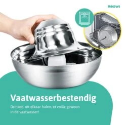 Moowi – RVS Drinkfontein Voor Kat En Hond - Fluisterstil - Incl. 3 Filters - Vaatwasserbestendig - Drinkbak Hond - USB Stekker -Huisdierbenodigdheden Korting 1200x1200 1115