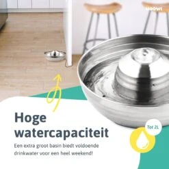 Moowi – RVS Drinkfontein Voor Kat En Hond - Fluisterstil - Incl. 3 Filters - Vaatwasserbestendig - Drinkbak Hond - USB Stekker -Huisdierbenodigdheden Korting 1200x1200 1118