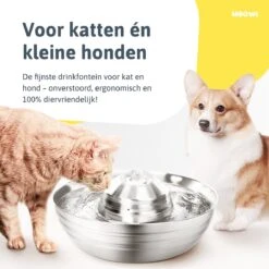 Moowi – RVS Drinkfontein Voor Kat En Hond - Fluisterstil - Incl. 3 Filters - Vaatwasserbestendig - Drinkbak Hond - USB Stekker -Huisdierbenodigdheden Korting 1200x1200 1119