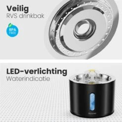 Auronic Drinkfontein - Katten En Honden - 2,4L - Dieren Drinkbak - Incl. 4 Filters En 2 Borstels - Zwart -Huisdierbenodigdheden Korting 1200x1200 1123