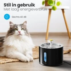 Auronic Drinkfontein - Katten En Honden - 2,4L - Dieren Drinkbak - Incl. 4 Filters En 2 Borstels - Zwart -Huisdierbenodigdheden Korting 1200x1200 1125