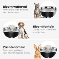 Auronic Drinkfontein - Katten En Honden - 2,4L - Dieren Drinkbak - Incl. 4 Filters En 2 Borstels - Zwart -Huisdierbenodigdheden Korting 1200x1200 1129