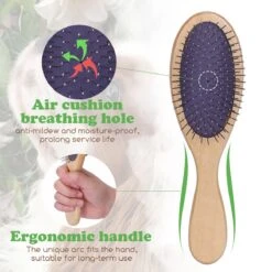 Merkloos Nobleza Dierenborstel - Hondenborstel - Kattenborstel - Tweezijdig - Dubbelzijdig - Hout - Maat L -Huisdierbenodigdheden Korting 1200x1200 113