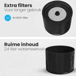 Auronic Drinkfontein - Katten En Honden - 2,4L - Dieren Drinkbak - Incl. 4 Filters En 2 Borstels - Zwart -Huisdierbenodigdheden Korting 1200x1200 1130