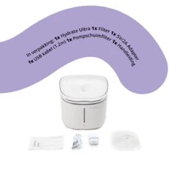 Pettadore Hydrate Ultra - Drinkfontein Kat/Hond - Smart & UV Sterilisatie - 2L -Huisdierbenodigdheden Korting 1200x1200 1154