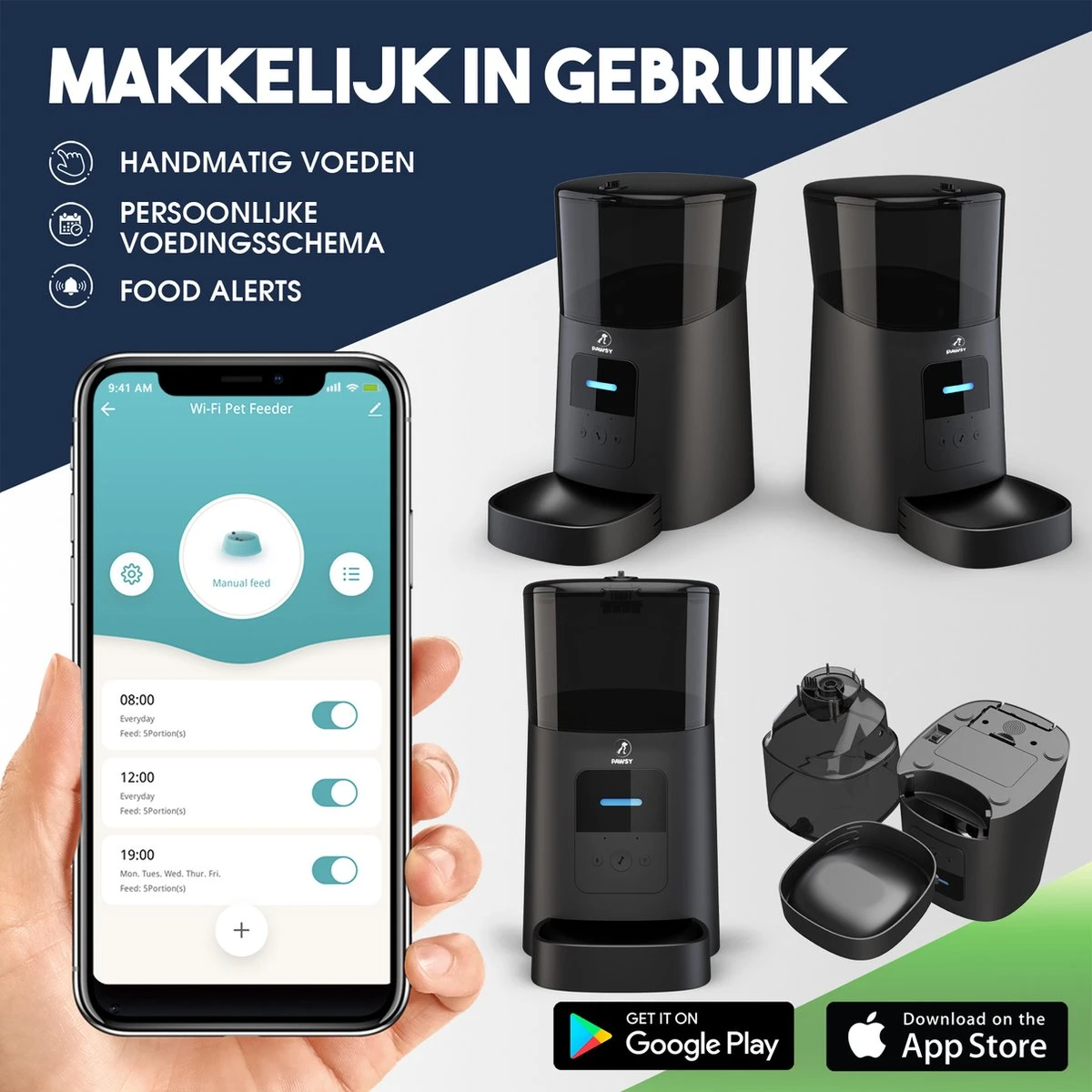 Pawsy® AR1 - Automatische Voerbak – Automatische Voederbak Kat - Kattenvoerautomaat - Voerdispenser - Zwart - 6L - Smart App – Instelbaar Voedingsschema Voor Huisdier – GRATIS Opscheplepel 15 Pawsy® AR1 - Automatische Voerbak – Automatische Voederbak Kat - Kattenvoerautomaat - Voerdispenser - Zwart - 6L - Smart App – Instelbaar Voedingsschema Voor Huisdier – GRATIS Opscheplepel - Image 13