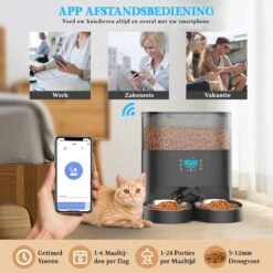 Catlux 2-in- 1 Automatische Voerbak - Kat En Hond - Voerautomaat Dispenser - Voerdispenser - Pet Feeder Met Timer - Voice Recorder - App Besturing - 6L -Huisdierbenodigdheden Korting 1200x1200 1222