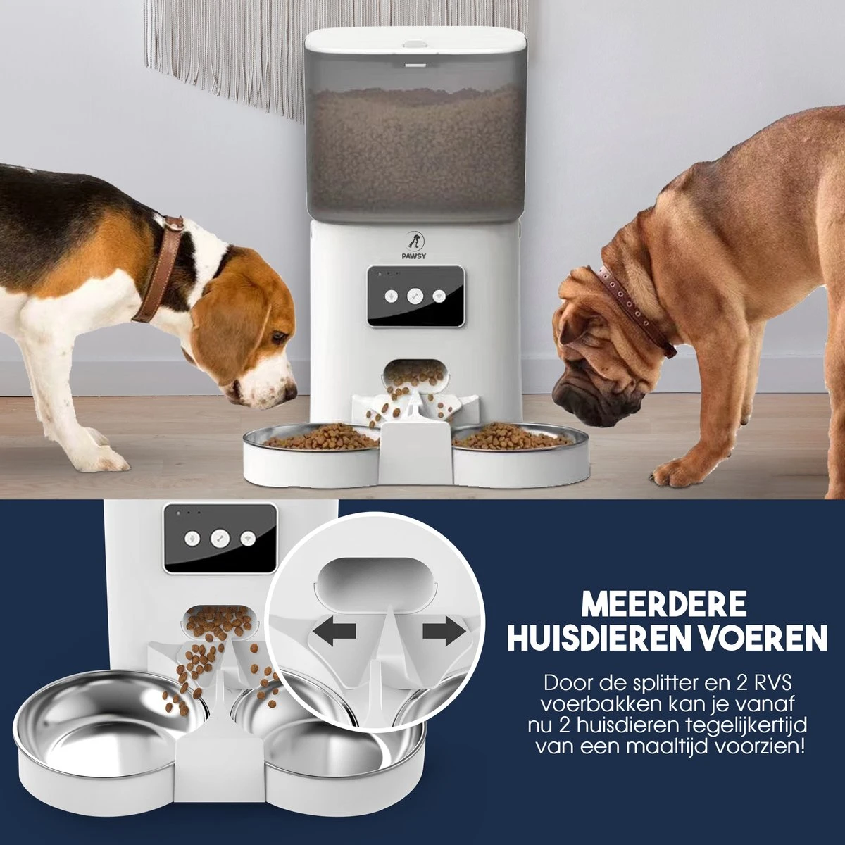 Pawsy® AR2 - Automatische Voerbak - Dubbele Voerbak - Automatische Voederbak Kat & Hond - WiFi Voerautomaat 4 Pawsy® AR2 - Automatische Voerbak - Dubbele Voerbak - Automatische Voederbak Kat & Hond - WiFi Voerautomaat - Image 2