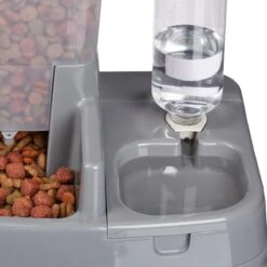 Relaxdays Voer-en Drinkbak 2 In 1- Honden Katten - Voederdispenser - Eetbak - Waterbak Donkergrijs -Huisdierbenodigdheden Korting 1200x1200 1270