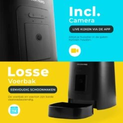 GoldenPaws Automatische Voerbak - Kat En Hond - Zwart - Met Verstelbare Camera - Voerautomaat Met Smartphone Besturing - Voerinhoud 6 Liter -Huisdierbenodigdheden Korting 1200x1200 1281