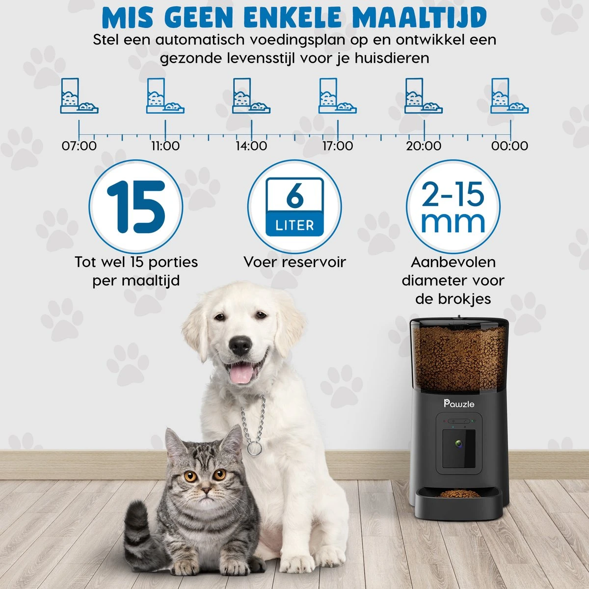 Pawzle Automatische Voerbak - Voerautomaat - Voederbak Kat & Hond - Camera, App En WiFi - Zwart 4 Pawzle Automatische Voerbak - Voerautomaat - Voederbak Kat & Hond - Camera, App En WiFi - Zwart - Image 2