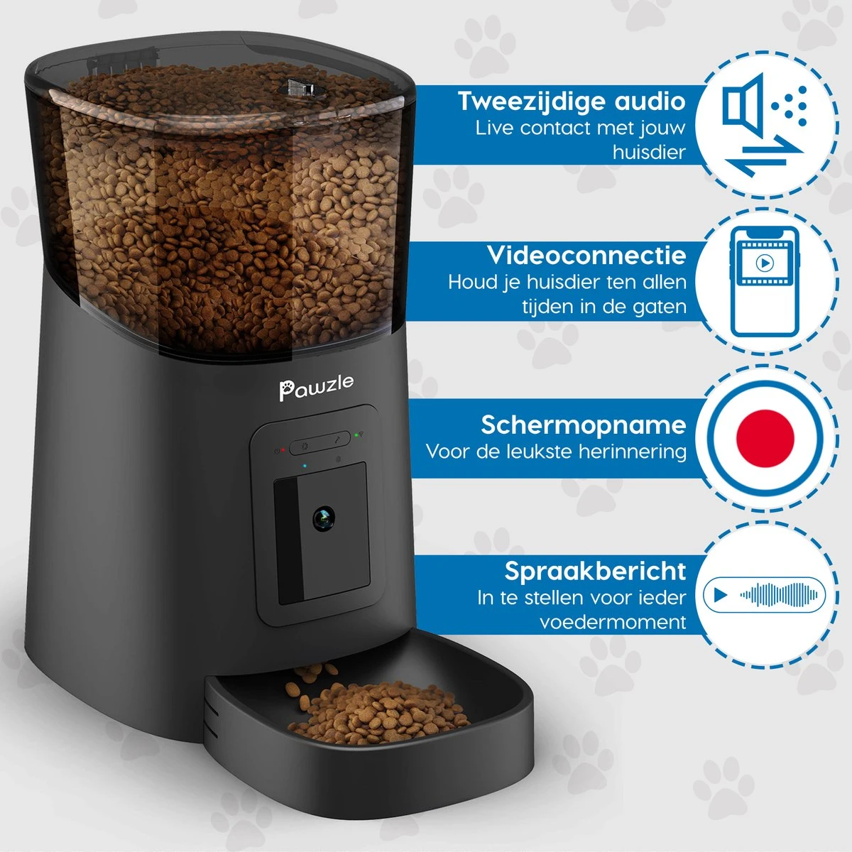 Pawzle Automatische Voerbak - Voerautomaat - Voederbak Kat & Hond - Camera, App En WiFi - Zwart 5 Pawzle Automatische Voerbak - Voerautomaat - Voederbak Kat & Hond - Camera, App En WiFi - Zwart - Image 3