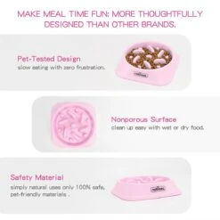 Nobleza H8P - Anti Schrok Voerbak - 20x20x4.5cm - Roze -Huisdierbenodigdheden Korting 1200x1200 1296