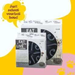 Eat Slow Live Longer Original Voerbak – Anti-schrok Voerbak – Slow Feeder Voor Honden – Anti-slip – Grijs – Ø20,5 Cm - Small/Medium – Geschikt Voor Kleine En Middelgrote Honden