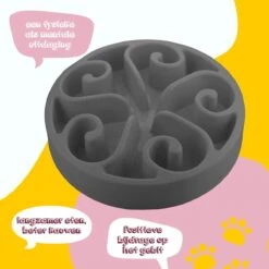 Eat Slow Live Longer Original Voerbak – Anti-schrok Voerbak – Slow Feeder Voor Honden – Anti-slip – Grijs – Ø20,5 Cm - Small/Medium – Geschikt Voor Kleine En Middelgrote Honden -Huisdierbenodigdheden Korting 1200x1200 1303