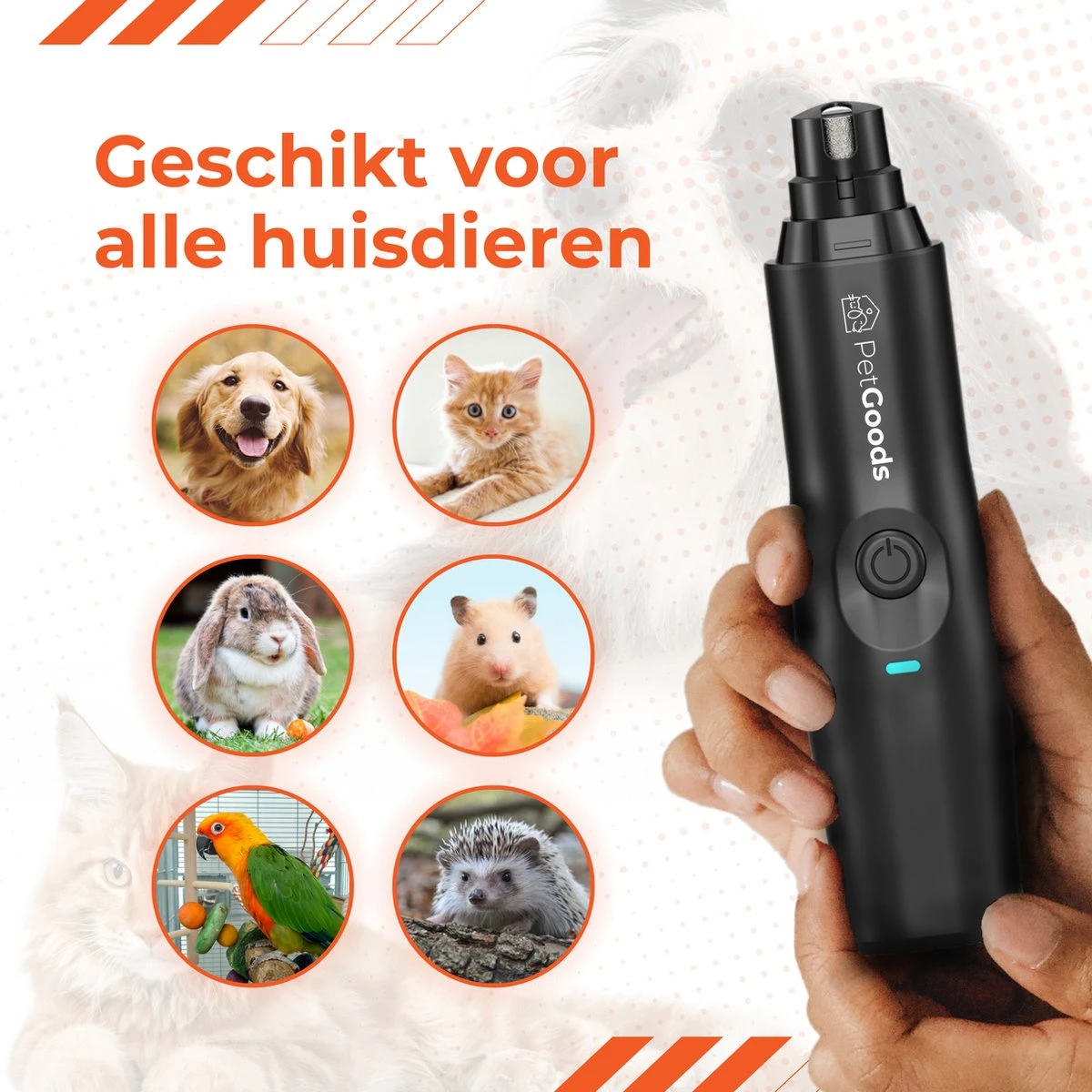 PetGoods Elektrische Nagel Vijl Voor Huisdieren - Incl. 2 Vijlen - Honden/Katten/Dieren - Draadloos 8 PetGoods Elektrische Nagel Vijl Voor Huisdieren - Incl. 2 Vijlen - Honden/Katten/Dieren - Draadloos - Image 6