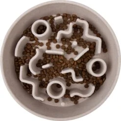 District 70 BAMBOO Slowfeeder - Stijlvolle Anti-schrok Voerbak Voor Honden - In De Kleur Merengue, Ice Blue En Donkergrijs – Maat Small Of Large - Kleur: Merengue, Maat: Small Ø21 Cm (1200 ML) -Huisdierbenodigdheden Korting 1200x1200 1331