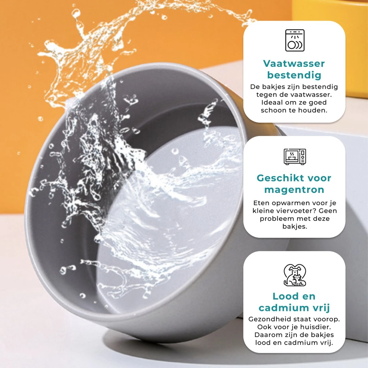 Homefy Voerbak Hond/Kat - Metalen Standaard - 2 X 400 ML - Zwart/Blauw 5 Homefy Voerbak Hond/Kat - Metalen Standaard - 2 X 400 ML - Zwart/Blauw - Image 3