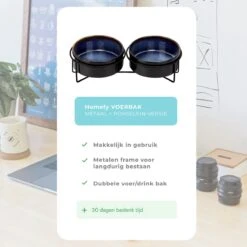 Homefy Voerbak Hond/Kat - Metalen Standaard - 2 X 400 ML - Zwart/Blauw 17 Homefy Voerbak Hond/Kat - Metalen Standaard - 2 X 400 ML - Zwart/Blauw -Huisdierbenodigdheden Korting 1200x1200 1373