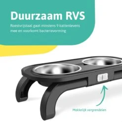 Moowi - In Hoogte Verstelbare Voerbak Voor Kat - Dubbele RVS Etensbak - Ook Voor Kleine Hond - Drinkbak - Ergonomisch - 350 ML - 14 CM - Zwart 19 Moowi - In Hoogte Verstelbare Voerbak Voor Kat - Dubbele RVS Etensbak - Ook Voor Kleine Hond - Drinkbak - Ergonomisch - 350 ML - 14 CM - Zwart -Huisdierbenodigdheden Korting 1200x1200 1377