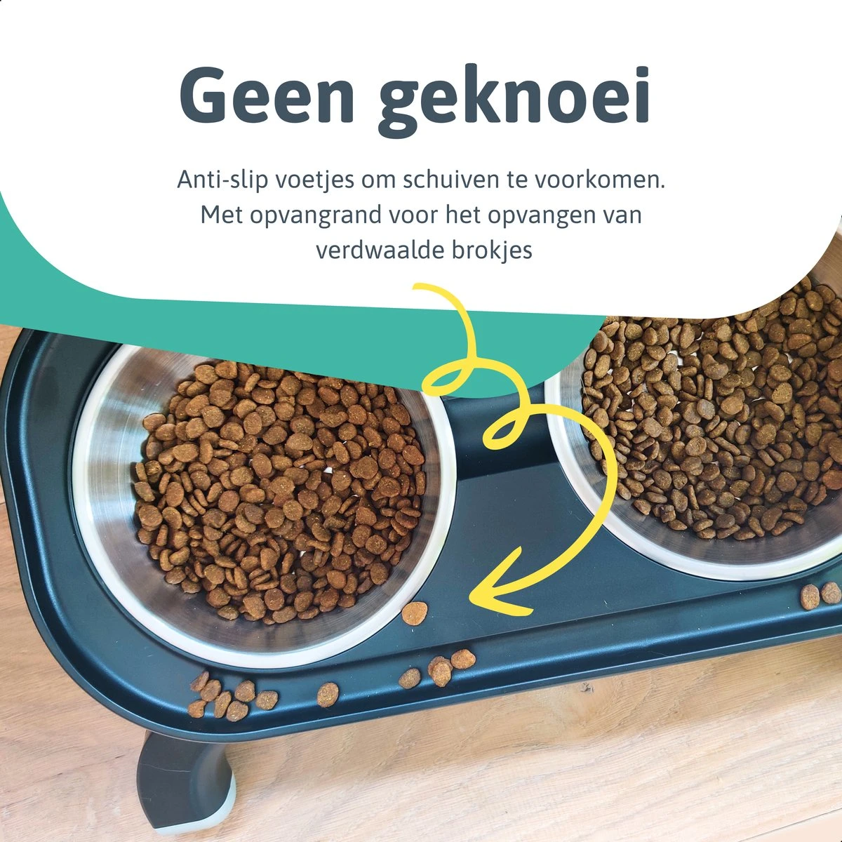 Moowi - In Hoogte Verstelbare Voerbak Voor Kat - Dubbele RVS Etensbak - Ook Voor Kleine Hond - Drinkbak - Ergonomisch - 350 ML - 14 CM - Zwart 10 Moowi - In Hoogte Verstelbare Voerbak Voor Kat - Dubbele RVS Etensbak - Ook Voor Kleine Hond - Drinkbak - Ergonomisch - 350 ML - 14 CM - Zwart - Image 8
