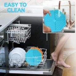 BOTC Lickimat - Voermat - Slow Feeder - 2 Stuks Lickmat + Silicone Spatulas - Blauw /Geel -Huisdierbenodigdheden Korting 1200x1200 1385