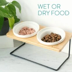 Navaris Verhoogde Voerbakset Met Standaard - 2 Keramische Voerbakken Met Houder Van Bamboe En Metaal - Voer- En Drinkbak Voor Kat En Hond - Antislip 13 Navaris Verhoogde Voerbakset Met Standaard - 2 Keramische Voerbakken Met Houder Van Bamboe En Metaal - Voer- En Drinkbak Voor Kat En Hond - Antislip -Huisdierbenodigdheden Korting 1200x1200 1396