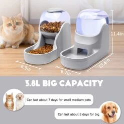 Huisdieren Feeder Set Hondenvoer Katten Feeder Met Waterdispenser Automatische Zwaartekracht Grote Capaciteit Huisdieren Feeder Auto Voor Kleine Middelgrote Grote Katten Honden (Grijs) -Huisdierbenodigdheden Korting 1200x1200 1402