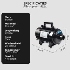 Hondenföhn/Waterblazer - Verstelbare Vermogen Standen (500W Tot 2400W) En Verstelbare Temperatuur - Zwart -Huisdierbenodigdheden Korting 1200x1200 142