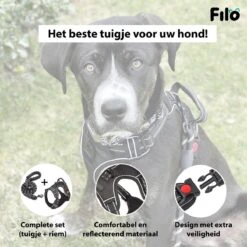 Filo Anti Trek Hondentuig Maat XL Met Hondenriem - Y Tuig Hond Verstelbaar - Hondenharnas Met Hondenlijn - Honden Tuigje - Leiband Hond - Hondentuigje - Extra Large - Riem -Huisdierbenodigdheden Korting 1200x1200 1428