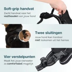 Hondentuigje – Hondenharnas - Anti Trek Tuig Hond – Y Tuig – Reflecterend – Zwart – Maat XL -Huisdierbenodigdheden Korting 1200x1200 1461