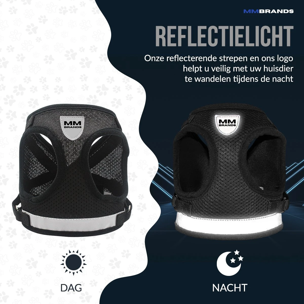 MM Brands Hondentuig - Harnas Hond - Y Tuig - Reflectie - Small - Zwart 8 MM Brands Hondentuig - Harnas Hond - Y Tuig - Reflectie - Small - Zwart - Image 6