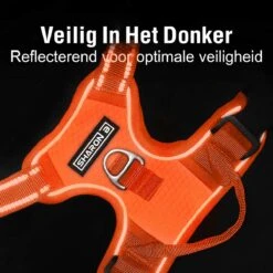 Sharon B - Hondentuigje - Voor Middelgrote Honden - Oranje - Maat M - No Pull - Anti Trek - Reflecterend - Hoeft Niet Over Het Hoofd Aangetrokken Te Worden -Huisdierbenodigdheden Korting 1200x1200 1513