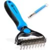 Hoogwaardige 2-Zijdige Hondenkam Hondenborstel Borstel Hond Klittenkam - Ondervacht Kam - Honden Borstel - Honden Kam - Hondenborstel Langharig - Hondenborstel Kortharig - Verwijdert Klitten - Voorkomt Verharing - Blauw - Woodoro -Huisdierbenodigdheden Korting 1200x1200 152