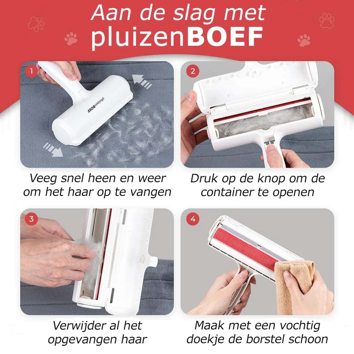 PluizenBOEF® Huisdierhaar Verwijderaar - Haarverwijderaar Voor Huisdieren - Hondenhaar - Kattenhaar - Pluizenborstel 10 PluizenBOEF® Huisdierhaar Verwijderaar - Haarverwijderaar Voor Huisdieren - Hondenhaar - Kattenhaar - Pluizenborstel - Image 8