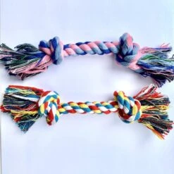 Flostouw Hond - Puppy - 18cm - Hondenspeelgoed - Mini - 2 Knopen - 23gram - Mini - Roze/Blauw -Huisdierbenodigdheden Korting 1200x1200 1713