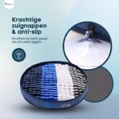 Pawzle Snuffelmat Hond - Likmat - Anti Schrokbak - Honden Speelgoed Intelligentie - Puppy - Inclusief Speelbal - 50x50cm - Blauw -Huisdierbenodigdheden Korting 1200x1200 1756