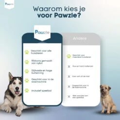 Pawzle Snuffelmat Hond - Likmat - Anti Schrokbak - Honden Speelgoed Intelligentie - Puppy - Inclusief Speelbal - 50x50cm - Blauw -Huisdierbenodigdheden Korting 1200x1200 1758