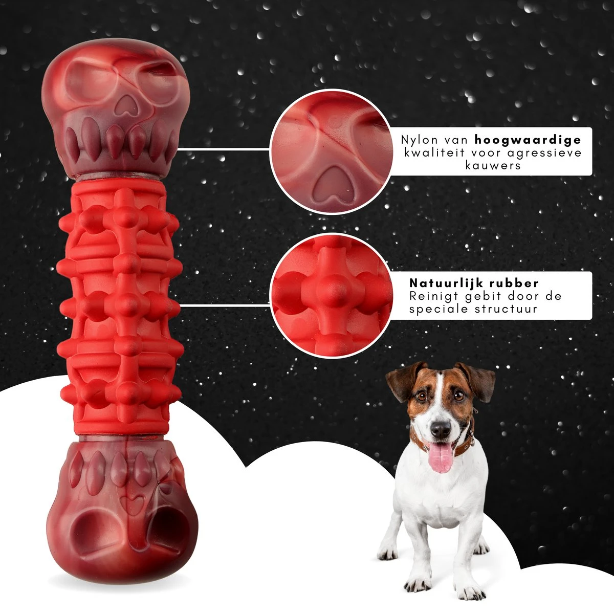 Kauwbot Hond Extra Sterk Kauwspeelgoed Melk Geur Smaak Honden Speelgoed - Rood Wit - Dutchwide 4 Kauwbot Hond Extra Sterk Kauwspeelgoed Melk Geur Smaak Honden Speelgoed - Rood Wit - Dutchwide - Image 2