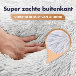 Pet Perfect Donut Hondenmand XXL - 100cm - Fluffy Hondenkussen - Hondenbed - Créme/Bruin -Huisdierbenodigdheden Korting 1200x1200 1991