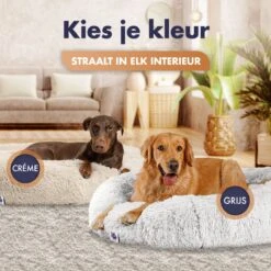 Pet Perfect Donut Hondenmand XXL - 100cm - Fluffy Hondenkussen - Hondenbed - Créme/Bruin -Huisdierbenodigdheden Korting 1200x1200 1994