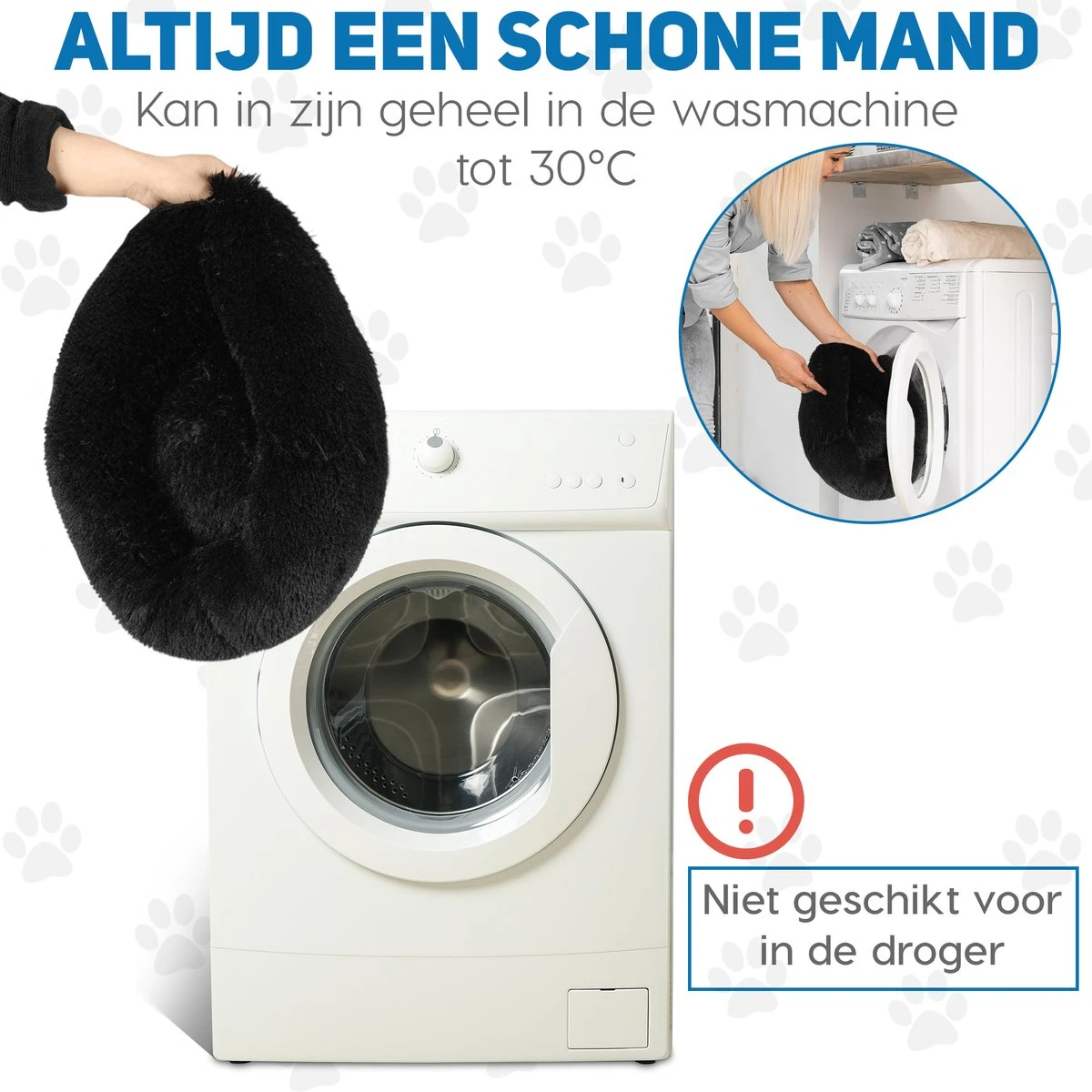 Pawzle Hondenmand - Donut Hondenkussen - Kattenmand - Bed Voor Honden & Katten - Wasbaar - 80cm - Zwart 5 Pawzle Hondenmand - Donut Hondenkussen - Kattenmand - Bed Voor Honden & Katten - Wasbaar - 80cm - Zwart - Image 3